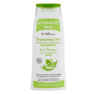 Alphanova bébé - Shampooing 2 en 1 BIO - Croutes de lait - Usage fréquent - 200ml