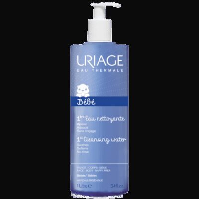 Uriage eau thermale - Bébé - 1ère eau nettoyante - Apaise, adoucit, sans rinçage - Visage, corps, siège