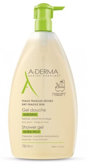 Gel douche surgras - Nettoie, nourrit et protège - 750ml