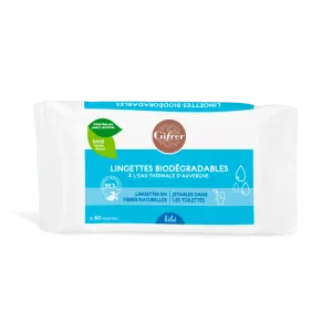 Gifrer - Lingettes biodégradables - Lingettes en fibres naturelles - 60 lingettes