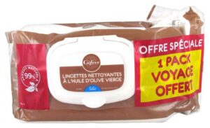 Lingettes nettoyantes à l'huile d'olive vierge - 60 lingettes + pack offert