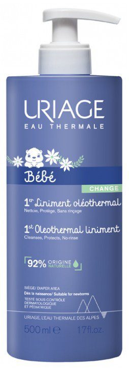 Uriage eau thermale - Bébé - 1er liminent oléothermal - Nettoie, protège, sans rinçage - 500ml