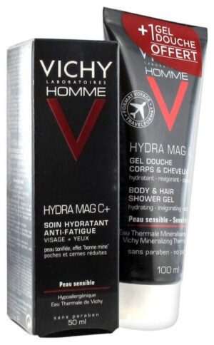 VICHY HOMME - Hydra mag C+ - Soin hydratant anti-fatigue 50ml + Gel douche 100ml offert