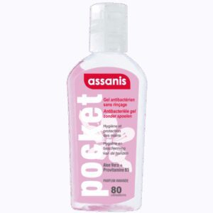 Assanis pocket - Gel hydroalcoolique sans rinçage pour les mains - Amande - 80ml