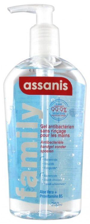Assanis family - Gel hydroalcoolique sans rinçage pour les mains - 250ml