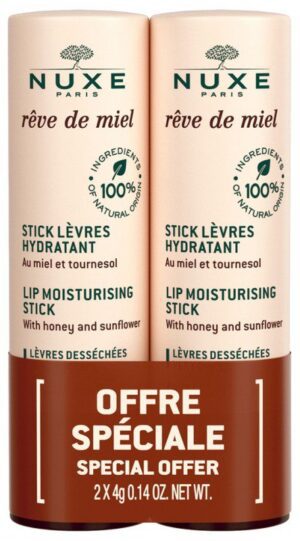 Nuxe - Rêve de Miel - Stick Lèvres Hydratant Lot de 2 x 4 g