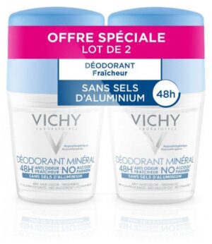 Déodorant minéral - Actif anti-odeur d'origine naturelle - Lot de 2 x 50ml