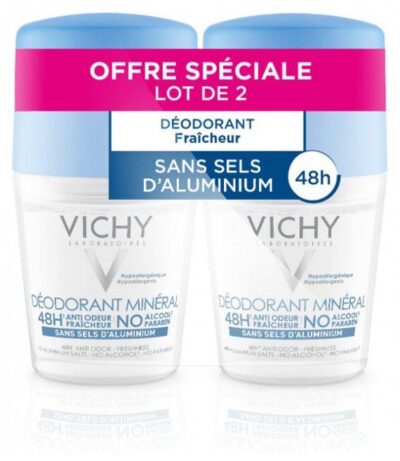 Déodorant minéral - Actif anti-odeur d'origine naturelle - Lot de 2 x 50ml