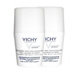 Déodorant anti-transpirant 48H - Peau sensible ou épilée - Sans parfum, sans alcool - Lot de 2 x 50ml
