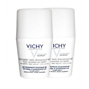 Déodorant anti-transpirant 48H - Peau sensible ou épilée - Sans parfum, sans alcool - Lot de 2 x 50ml