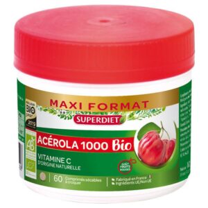 Acérola 1000mg BIO - Goût fruits rouges - 60 comprimés