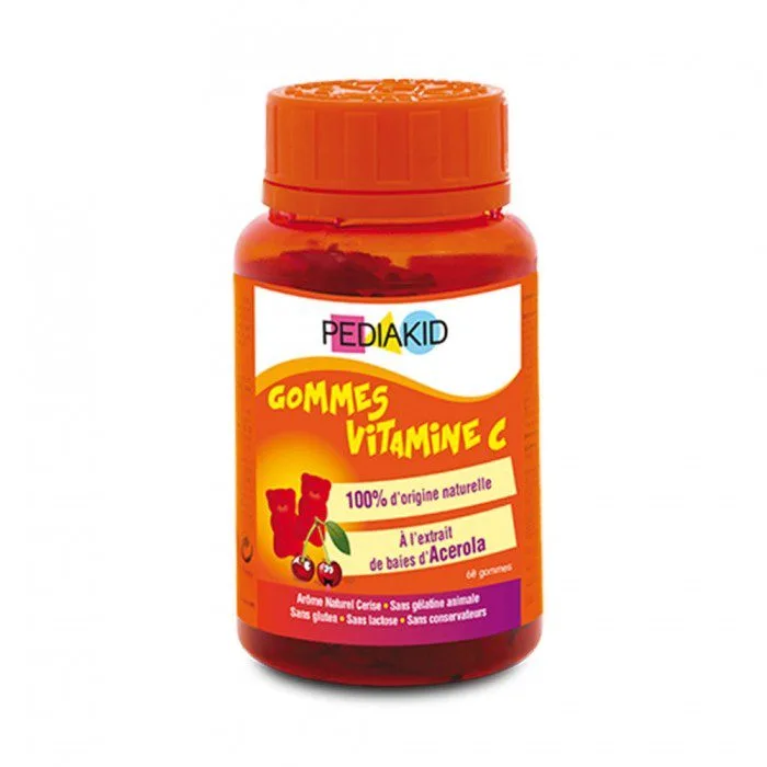 Pediakid - Gommes vitamine C - Arôme naturel cerise - 60 oursons