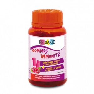 Pediakid - Gommes immunité - Arôme naturel framboise - 60 oursons