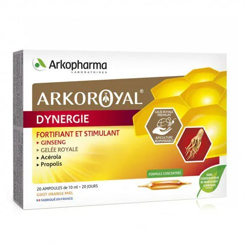 Dynergie - Ginseng gelée royale - 20 ampoules de 10ml