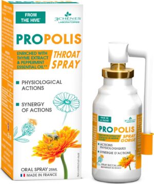 Spray gorge - Extrait de propolis et de thym - Huile essentielle de menthe poivrée - 25ml