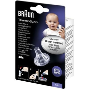 Braun - Hygiene Caps - Embouts Jetables pour ThermoScan - Boîte De 40