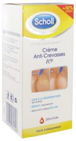 Scholl - Crème anti-crevasses K+ - Aide à la régénération de la peau - Réduit l'inconfort - 120ml