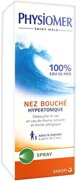 Physiomer - Nez bouché - Spray hypertonique - Adulte / Enfants - Rhume / Rhinite - 135ml