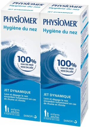 Physiomer - Hygiène du nez - Jet dynamique - Adulte / Enfants - Rhume / Rhinite - Lot de 2 x 135ml