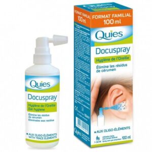 Quies - Docuspray - Hygiène de l'oreille - Élimine les résidus de cérumen - Format familial - 100ml