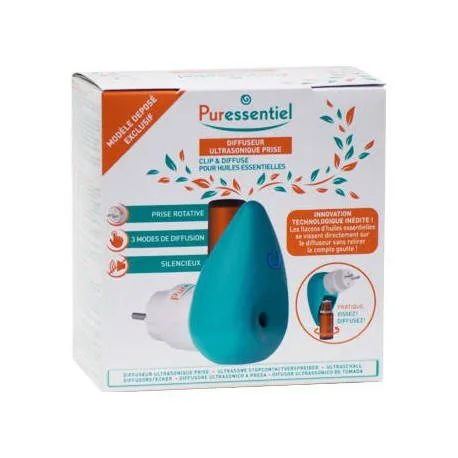 Puressentiel - Diffuseur ultrasonique prise - Clip & Diffuse pour huiles essentielles