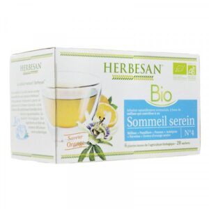 Herbesan BIO - Infusion naturellement aromatisée - Sommeil serein - Saveur orange - 20 sachets