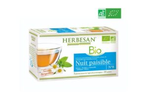 Herbesan BIO - Infusion naturellement aromatisée - Nuit paisible - Saveur bergamote - 20 sachets