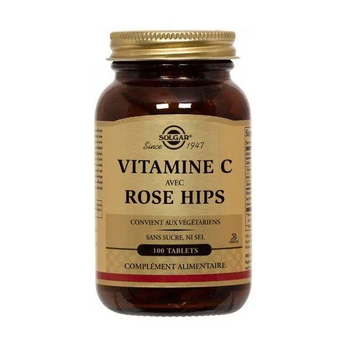 Solgar - Vitamine C avec Rose hips - Complément alimentaire - 100 comprimés