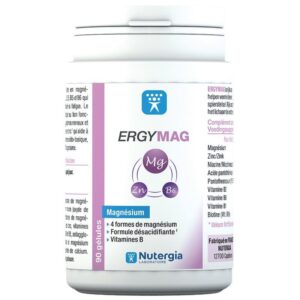 ERGYMAG - Magnésium - 4 formes de magnésium, formule désacidifiante, vitamines B - 90 gélules
