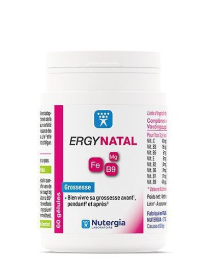 ERGYNATAL - Formule optimisée pour grossesse - Bien vivre sa grossesse avant, pendant et après - 60 gélules