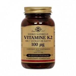 Solgar - Vitamine K2 - MK7 extrait de natto 100ug - Compélment alimentaire - 50 gélules végétales