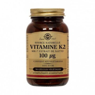 Solgar - Vitamine K2 - MK7 extrait de natto 100ug - Compélment alimentaire - 50 gélules végétales