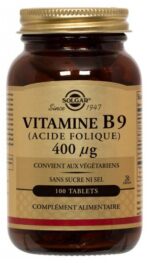 Solgar - Vitamine B9 (Acide folique) 400ug - Complément alimentaire - 100 comprimés
