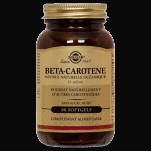 Solgar - Beta-carotene - Source naturelle océanique - Complément alimentaire - 60 softgels