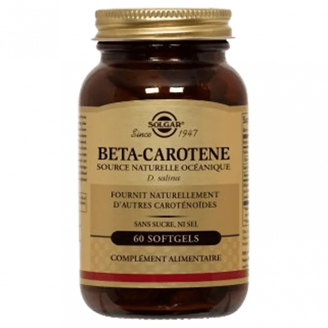 Solgar - Beta-carotene - Source naturelle océanique - Complément alimentaire - 60 softgels