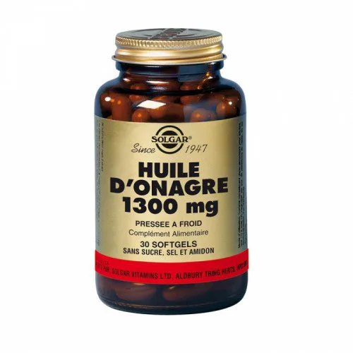 Solgar - Huile d'onagre 1300 mg - Préssée à froid - Complément alimentaire - 30 softgels