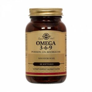 Solgar - Omega 3-6-9 - Poisson, Lin, Bourrache - Complément alimentaire - 60 softgels