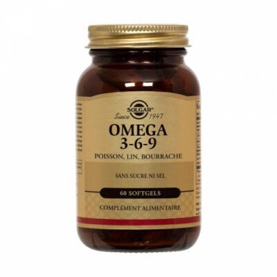 Solgar - Omega 3-6-9 - Poisson, Lin, Bourrache - Complément alimentaire - 60 softgels