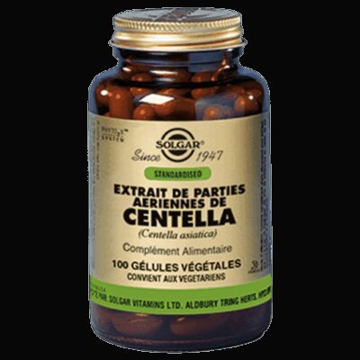 Solgar - Extrait de partie aeriennes de centella - Complément alimentaire - 100 gélules végétales