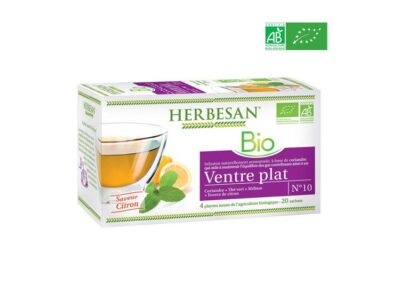 Herbesan BIO - Infusion naturellement aromatisée - Ventre plat - Saveur citron - 20 sachets