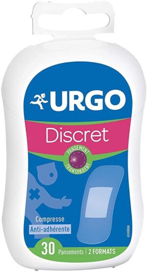 Urgo discret - Pansement transparent - 30 pansements - 2 formats - Compresse anti-adhérente