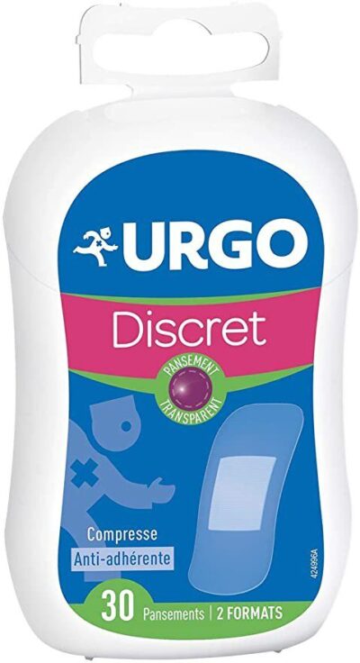 Urgo discret - Pansement transparent - 30 pansements - 2 formats - Compresse anti-adhérente