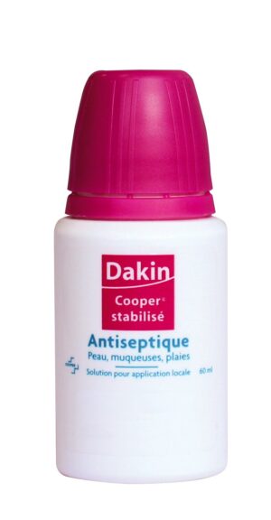 DAKIN - Cooper stabilisé - Antiseptique - Peau, muqueuse, plaies - Solution pour application locale