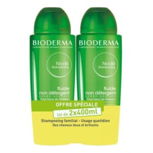 Bioderma - Nodé Shampoing Fluide Non Détergent Lot de 2 x 400 ml