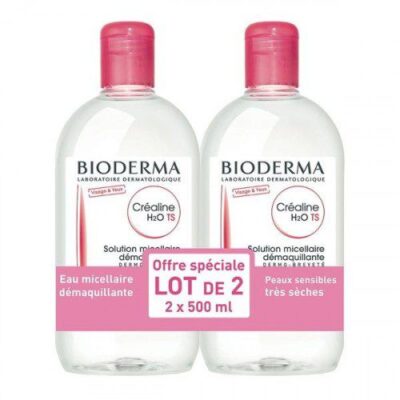 Créaline H2O TS - Solution micellaire démaquillante - Lot de 2x500ml
