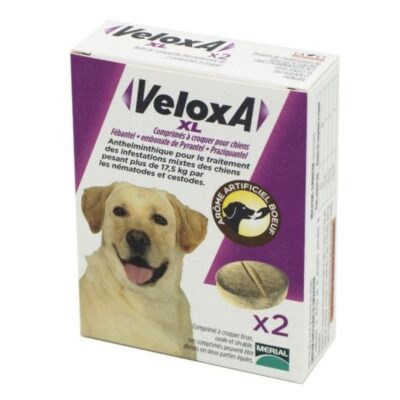 VELOXA - Comprimés à croquer pour chiens - Plus de 17,5kg - Boite de 2 comprimés