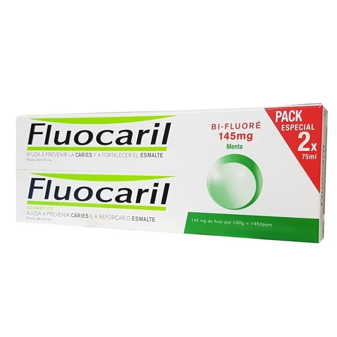 FLUOCARIL Dentifrice Bi-Fluoré 145 mg Menthe - Lot de 2 x 75 ml
