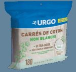 URGO - Carrés de Coton Non-Blanchi - 10cm x 8cm - Paquet de 180 carrés de coton