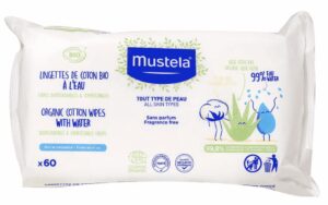 Lingettes de Coton BIO à l'Eau - 60 unités