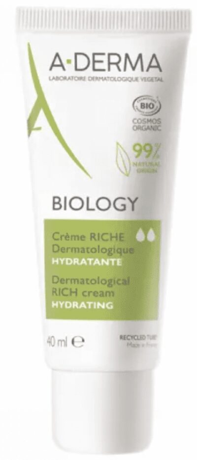 A-DERMA BIOLOGY - Crème Riche BIO - Tube 40ml